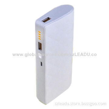 10,000mAh Dual USB Port Power Bank, Li-polymer Battery, Transparent Crystal Design
